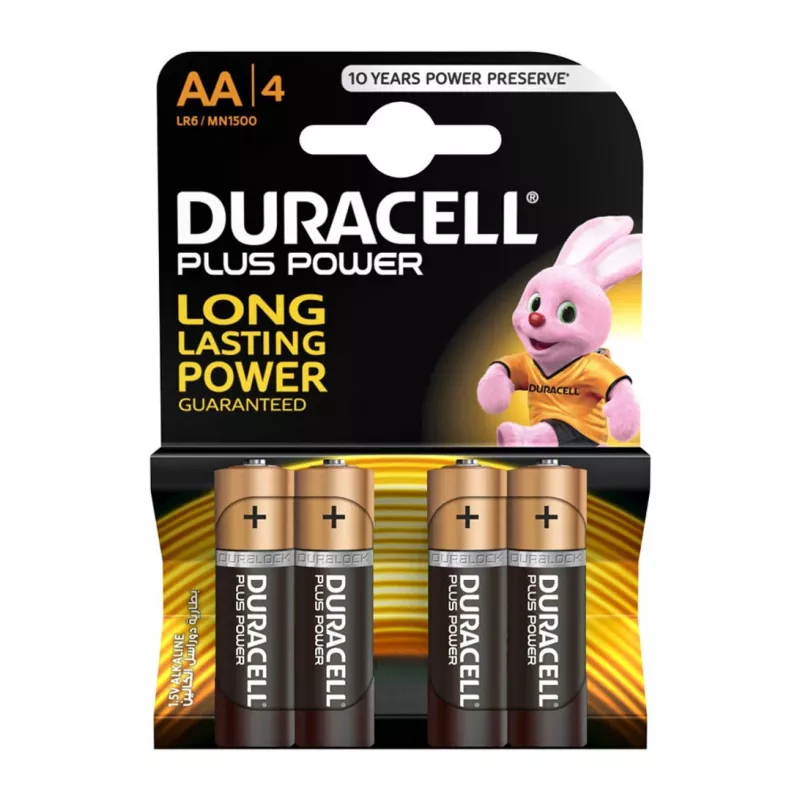 Alkalické baterie Duracell Basic AA/LR6, 4 ks