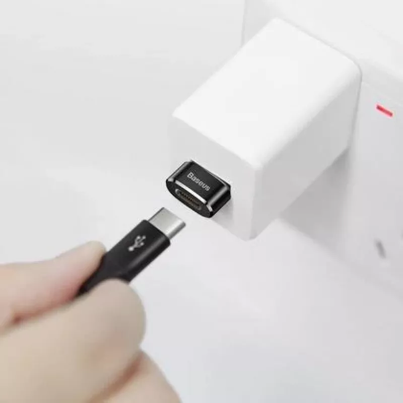 Adaptér Baseus USB samec na Type-C samice konvertor černý