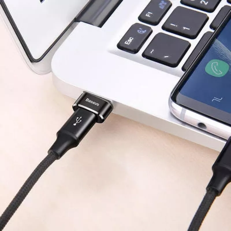 Adaptér Baseus USB samec na Type-C samice konvertor černý