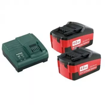 Sada baterie a nabíječky Metabo 685050000 Basic-Set, 2x 4,0 Ah 18 V