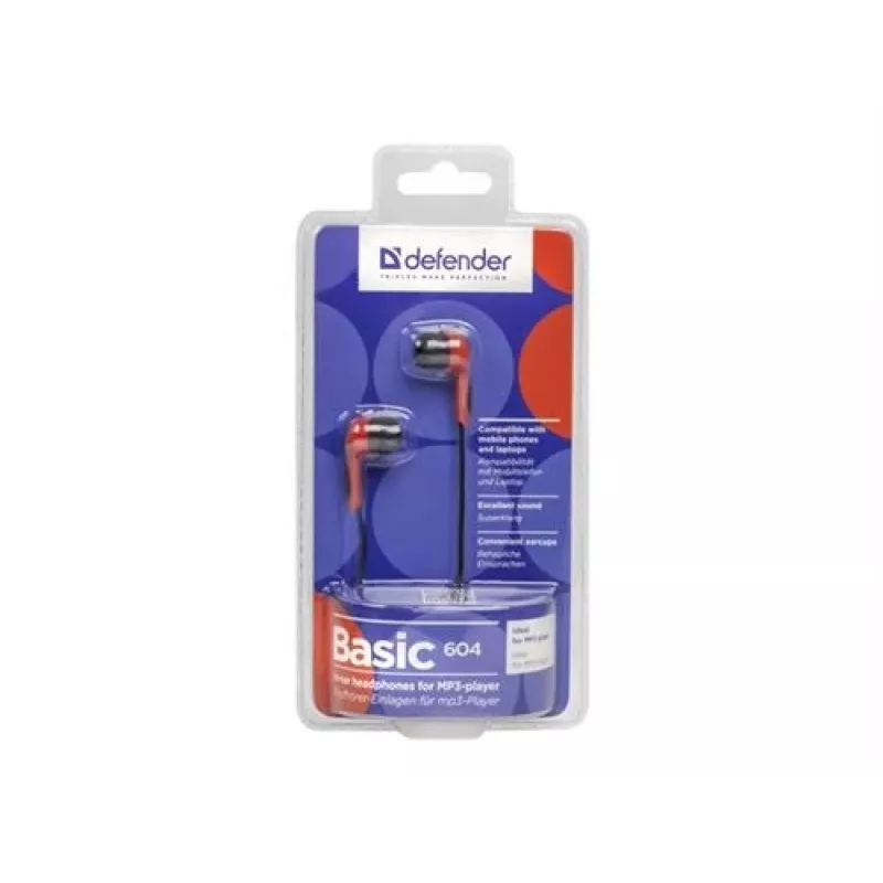 Sluchátka Defender BASIC 604 černo-červená