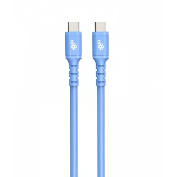 Kabel USB-C na USB-C 1 m, silikonový, modrý