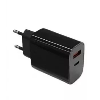 Nástěnná nabíječka 2x3A USB-C + USB-A Power Delivery černá
