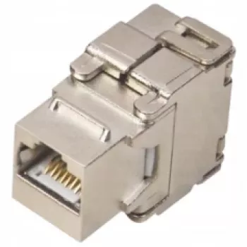 Alantec MKB-S6-1 RJ45 keystone zásuvka, STP Cat6, bez nástroje, stříbrná