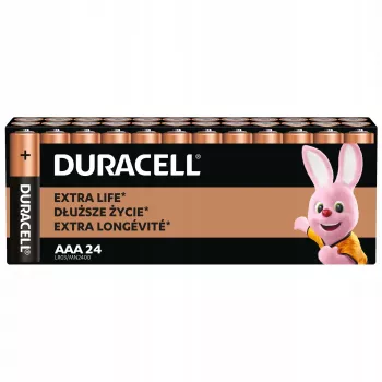 Baterie Duracell Basic AAA/LR3 – balení 24 ks alkalických článků (AAA/LR03)