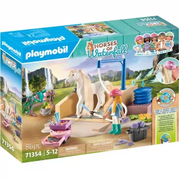 Playmobil Horses of Waterfall – mycí stanice s Isabellou a lvicí – hra na předstírání a kreativní hraní pro děti od 5 do 10 let – Fat Brain Toys