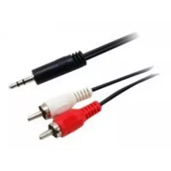 Stereo audio kabel Equip 3,5mm samec na 2xRCA samec, 2,5 m, 3,5mm, samec, 2 x RCA, samec, 2,5 m, černý