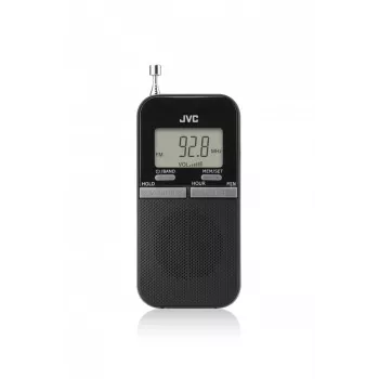 JVC RAE411B přenosné AM/FM rádio s analogovým tunerem, černé