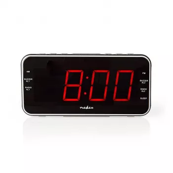 Nedis CLAR004BK radiobudík s LED displejem, FM tunerem, dvojitým budíkem, projekcí, AUX, černý