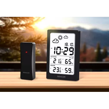SENCOR multifunkční meteostanice SWS 2300 B - rádiové hodiny, vnitřní/vnější teplota a vlhkost, bezdrátový senzor