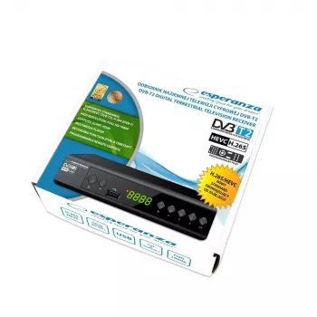 Digitální tuner/dekodér ESPERANZA DVB-T2 H.265/HEVC