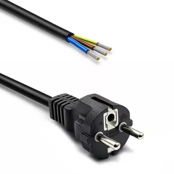 QOLTEC napájecí kabel SCHUKO CEE Cu odizolovaný a pocínovaný 1,5m černý