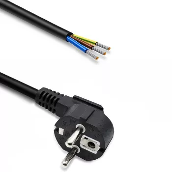 QOLTEC napájecí kabel SCHUKO CEE úhlová zástrčka Cu odizolovaný 1,5m černý