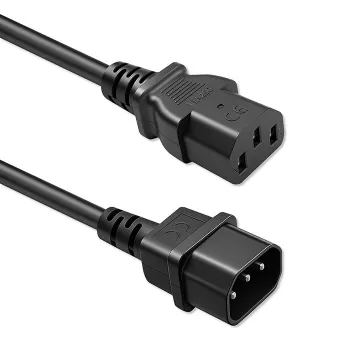 Napájecí kabel QOLTEC IEC C13 C14 3x0,75mm² čistá měď 1,8m černý