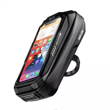 WILDMAN X3 cyklistická taška na řídítka s držákem na telefon, černá, pevná skořepina, voděodolná, do 6,7 palce