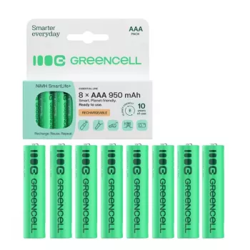 GREEN CELL akumulátory 8xAAA HR03 950mAh NiMH