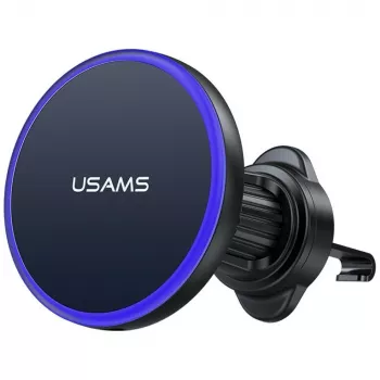USAMS magnetický držák do mřížky ventilace pro smartphony, 360° rotace, černý