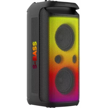 SENCOR Partycon CORE Power 140W přenosný Bluetooth reproduktor s TWS, IPX4, RGB LED, karaoke, černý