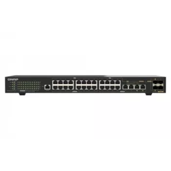 QNAP QSW-M2130P-2C2S26T 26portový 2.5GbE PoE++ managed Layer 2 rackový switch s 2x 10GbE SFP+ a 2x 10GbE combo porty, 370W PoE budget