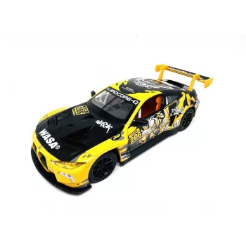 PULIO 1:24 BMW M4 GT3 kovový model auta se světlem a zvukem, pull-back akce, otevírací dveře