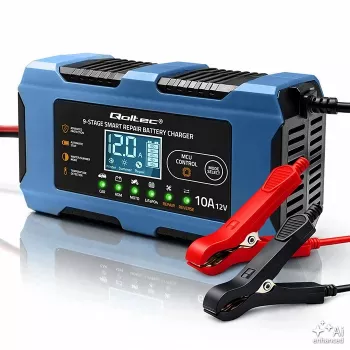 Inteligentní nabíječka baterií Qoltec 52668 12V 10A s funkcí opravy pro AGM GEL LiFePO4