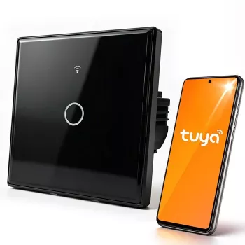 Qoltec chytrý dotykový světelný vypínač 1-gang Wi-Fi časovač Tuya bílý