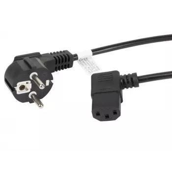 LANBERG CA-C13C-12CC-0030-BK 3m úhlový napájecí kabel Schuko na IEC C13, H05VV-F 3G1.0, VDE, černý