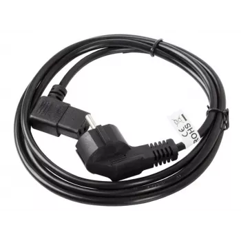 LANBERG CA-C13C-12CC-0030-BK 3m úhlový napájecí kabel Schuko na IEC C13, H05VV-F 3G1.0, VDE, černý