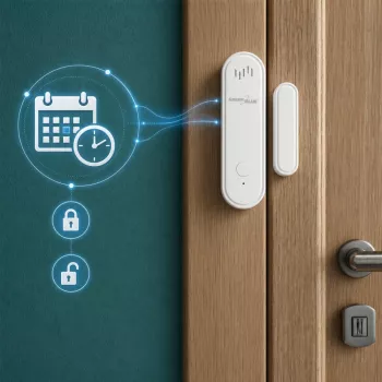 GREENBLUE GB478 Bezdrátový WiFi senzor dveří/oken – Chytrý magnetický kontakt, aplikace Tuya & Gosund, Alexa/Google, na baterie, bílý