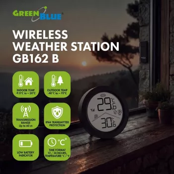 GREENBLUE bezdrátová meteostanice GB162 B