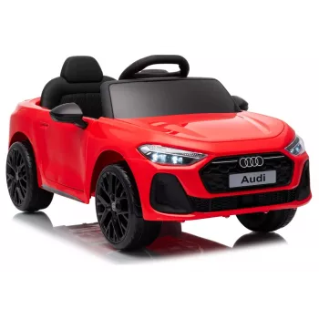 LEAN CARS Audi A5L HL788 červené 12V elektrické dětské auto s dálkovým ovládáním pro rodiče, EVA kola, LED světla, hudební panel, bezpečnostní pás, sedadlo z ekokůže, pro děti od 3 do 6 let