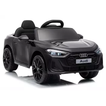 LEAN CARS Audi A5L HL788 černé 12V dětské elektrické auto s dálkovým ovládáním pro rodiče, LED světla, MP3, kola z EVA pěny, sedadlo z ekokůže, max. zatížení 30 kg, pro děti 3-8 let