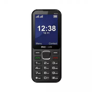 MAXCOM MM282 4G Dual-SIM tlačítkový telefon s 2,8 inch displejem, KaiOS, baterie 1400 mAh, USB-C, Bluetooth 5.1, Wi-Fi hotspot, 2-MP fotoaparát, FM rádio, černý