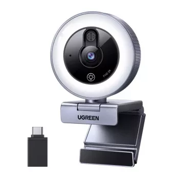 UGREEN CM910 Webcam, 2K, 30FPS, LED Light, Built-in Microphone