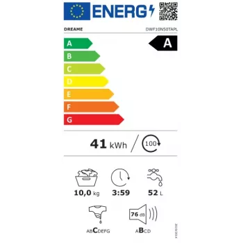 DREAME N5 pračka s předním plněním 8kg 1400 ot/min energetická třída A bílá