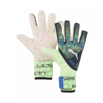 Brankářské rukavice PUMA Ultra Ultimate 1 NC Green Flash White Blue Glimmer 9,5