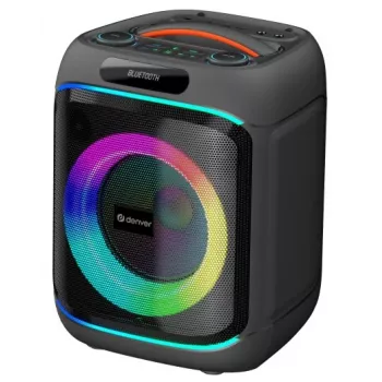 DENVER BPS-170 400W Bluetooth party reproduktor s RGB světly, TWS, karaoke, FM rádiem, vstupy USB/SD/AUX/Mikrofon