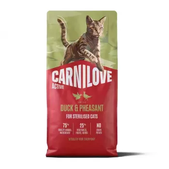 Suché krmivo pro kočky CARNILOVE ACTIVE s kachnou a bažantem pro kastrované dospělé kočky všech plemen 6 kg