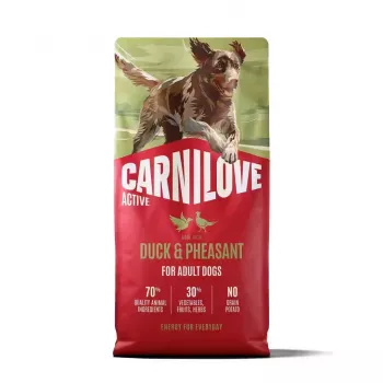 CARNILOVE ACTIVE suché krmivo pro psy s kachnou a bažantem pro dospělé psy všech plemen 12 kg