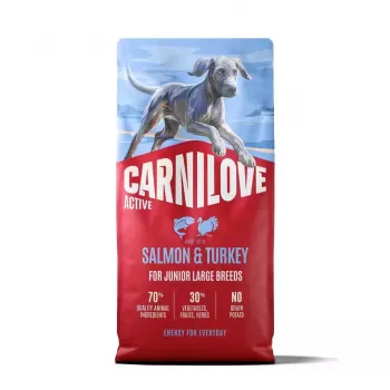 CARNILOVE ACTIVE suché krmivo pro psy s lososem a krůtou pro juniory velkých plemen 12 kg