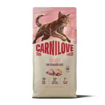 Suché krmivo pro kočky CARNILOVE TRUE FRESH s krůtou pro kastrované dospělé kočky všech plemen 400 g