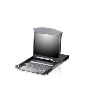 ATEN KL1508AiM F 17 inch LCD IP KVM switch - 8portová racková konzole se vzdáleným přístupem