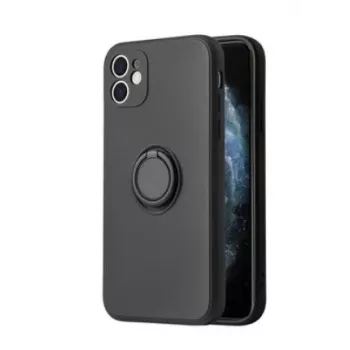 iLike Apple iPhone 13 Pro Max silikonové pouzdro s prstenem černé