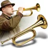 V-TONE VHT 1 Bb Signal Trumpet Bugle – Brass with Clear Lacquer, Valveless, 120 mm Bell, Mouthpiece Included