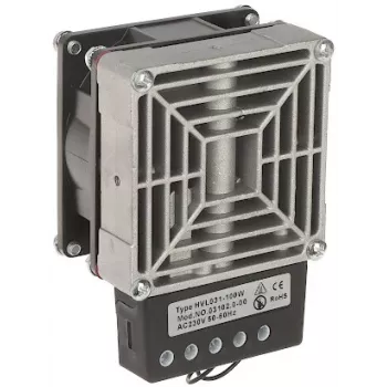 DELTA OPTICAL HVL-031-100W 100W topné těleso s ventilátorem na DIN lištu s PTC prvkem, 230V AC, IP20, bezpečné na dotyk