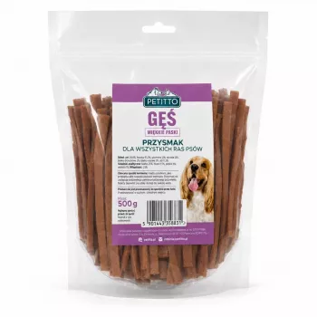 PETITTO měkké husí proužky psí pamlsky 500g