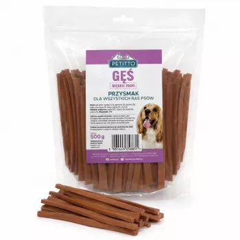 PETITTO měkké husí proužky psí pamlsky 500g