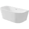 Akrylátová vana DEANTE KDS_015W nástěnná nebo volně stojící 150 cm, oválná, bílá, objem 220 l, integrovaný přepad, včetně výpusti Click-Clack