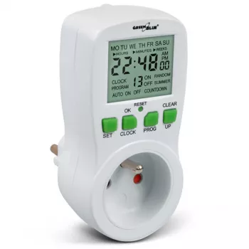 Digitální programovatelný spínací časovač GreenBlue GB107 16 programů 230V 16A Schuko