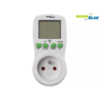 Digitální programovatelný spínací časovač GreenBlue GB107 16 programů 230V 16A Schuko